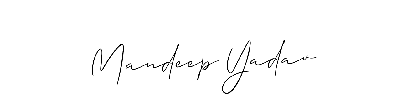 Design your own signature with our free online signature maker. With this signature software, you can create a handwritten (Allison_Script) signature for name Mandeep Yadav. Mandeep Yadav signature style 2 images and pictures png