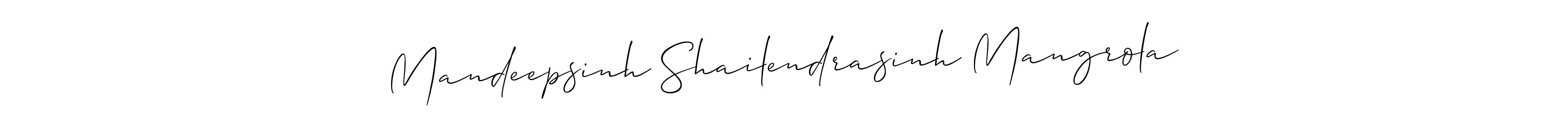 How to Draw Mandeepsinh Shailendrasinh Mangrola signature style? Allison_Script is a latest design signature styles for name Mandeepsinh Shailendrasinh Mangrola. Mandeepsinh Shailendrasinh Mangrola signature style 2 images and pictures png