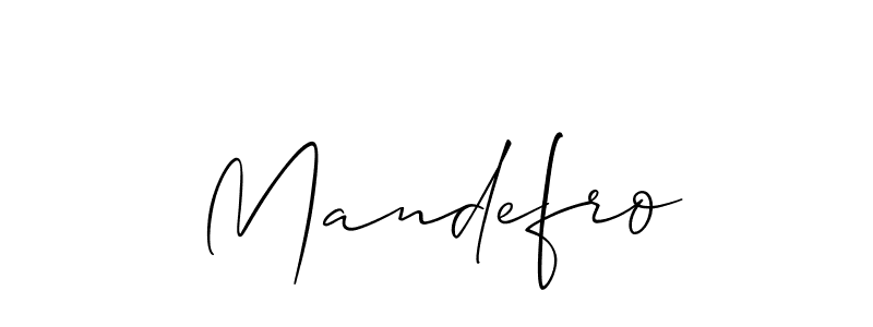 Also You can easily find your signature by using the search form. We will create Mandefro name handwritten signature images for you free of cost using Allison_Script sign style. Mandefro signature style 2 images and pictures png