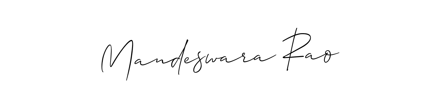 The best way (Allison_Script) to make a short signature is to pick only two or three words in your name. The name Mandeswara Rao include a total of six letters. For converting this name. Mandeswara Rao signature style 2 images and pictures png