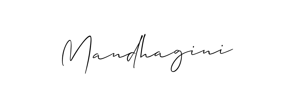 The best way (Allison_Script) to make a short signature is to pick only two or three words in your name. The name Mandhagini include a total of six letters. For converting this name. Mandhagini signature style 2 images and pictures png