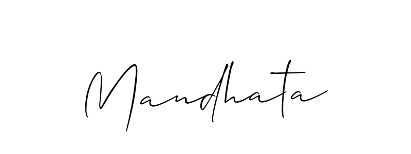 Use a signature maker to create a handwritten signature online. With this signature software, you can design (Allison_Script) your own signature for name Mandhata. Mandhata signature style 2 images and pictures png