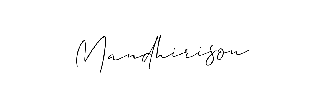 Make a short Mandhirison signature style. Manage your documents anywhere anytime using Allison_Script. Create and add eSignatures, submit forms, share and send files easily. Mandhirison signature style 2 images and pictures png