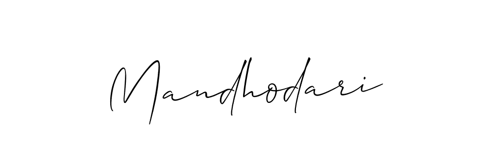How to make Mandhodari signature? Allison_Script is a professional autograph style. Create handwritten signature for Mandhodari name. Mandhodari signature style 2 images and pictures png