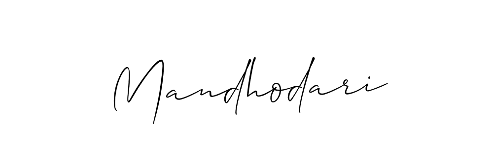 How to make Mandhodari signature? Allison_Script is a professional autograph style. Create handwritten signature for Mandhodari name. Mandhodari signature style 2 images and pictures png