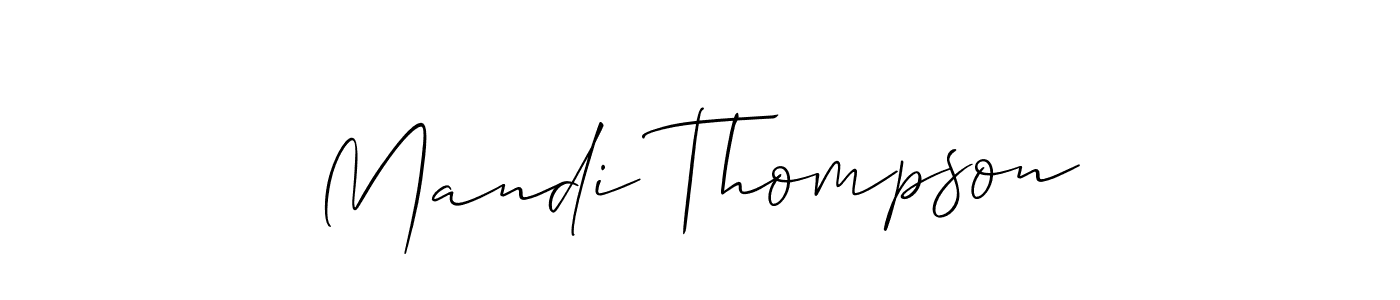 The best way (Allison_Script) to make a short signature is to pick only two or three words in your name. The name Mandi Thompson include a total of six letters. For converting this name. Mandi Thompson signature style 2 images and pictures png