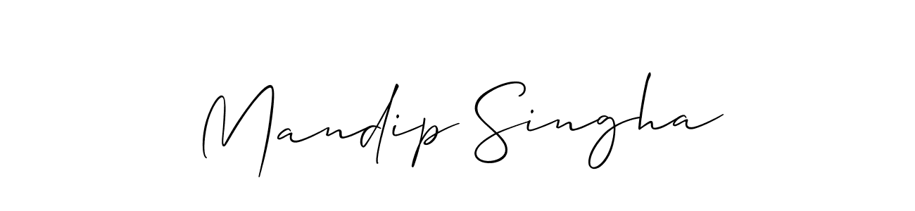 How to make Mandip Singha name signature. Use Allison_Script style for creating short signs online. This is the latest handwritten sign. Mandip Singha signature style 2 images and pictures png