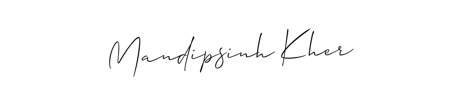 Also we have Mandipsinh Kher name is the best signature style. Create professional handwritten signature collection using Allison_Script autograph style. Mandipsinh Kher signature style 2 images and pictures png