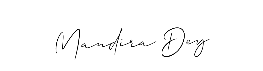Use a signature maker to create a handwritten signature online. With this signature software, you can design (Allison_Script) your own signature for name Mandira Dey. Mandira Dey signature style 2 images and pictures png