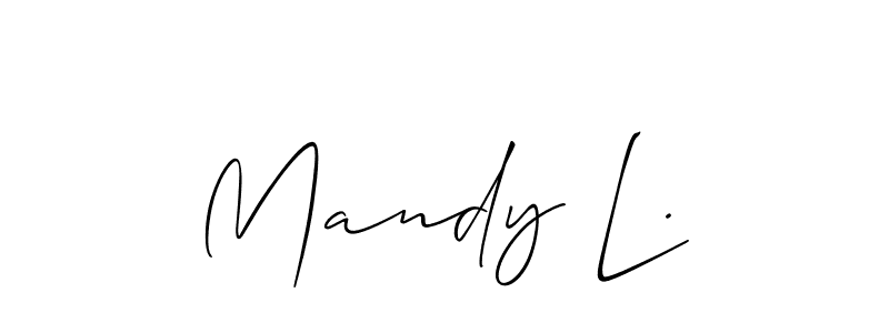 Use a signature maker to create a handwritten signature online. With this signature software, you can design (Allison_Script) your own signature for name Mandy L.. Mandy L. signature style 2 images and pictures png