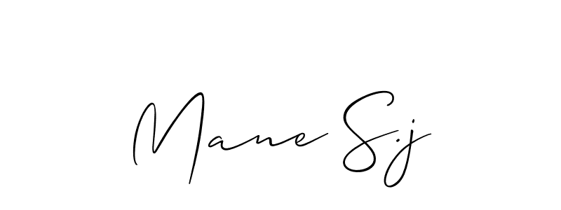 How to make Mane S.j name signature. Use Allison_Script style for creating short signs online. This is the latest handwritten sign. Mane S.j signature style 2 images and pictures png