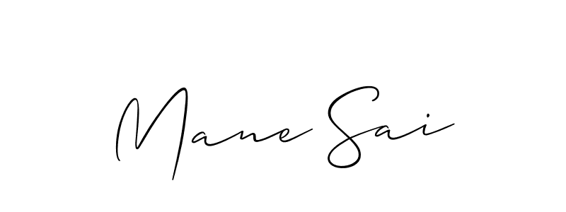 The best way (Allison_Script) to make a short signature is to pick only two or three words in your name. The name Mane Sai include a total of six letters. For converting this name. Mane Sai signature style 2 images and pictures png