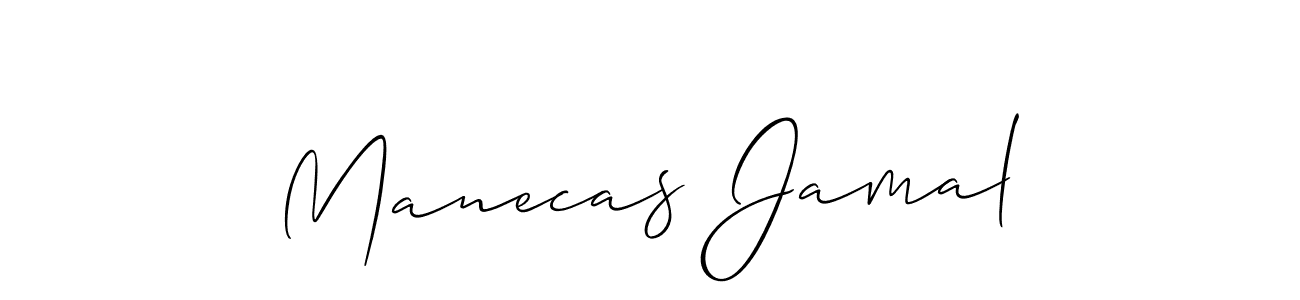 Make a beautiful signature design for name Manecas Jamal. With this signature (Allison_Script) style, you can create a handwritten signature for free. Manecas Jamal signature style 2 images and pictures png