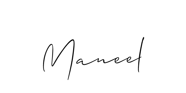 Allison_Script is a professional signature style that is perfect for those who want to add a touch of class to their signature. It is also a great choice for those who want to make their signature more unique. Get Maneel name to fancy signature for free. Maneel signature style 2 images and pictures png