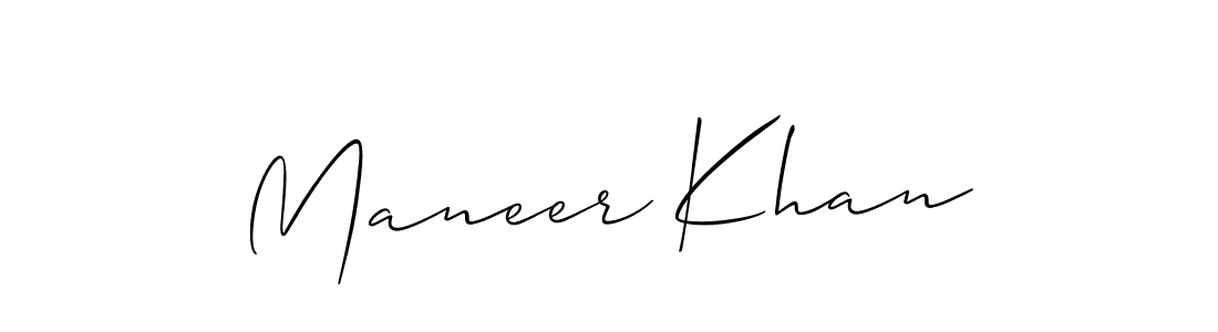 Use a signature maker to create a handwritten signature online. With this signature software, you can design (Allison_Script) your own signature for name Maneer Khan. Maneer Khan signature style 2 images and pictures png