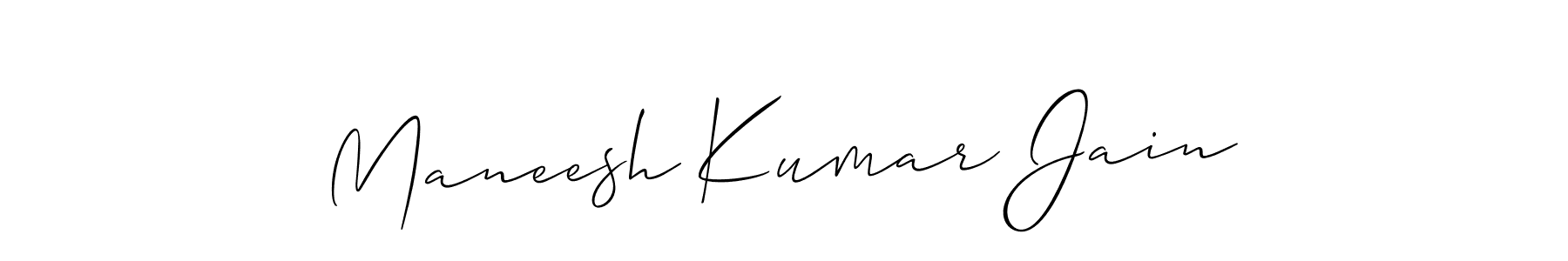 How to make Maneesh Kumar Jain name signature. Use Allison_Script style for creating short signs online. This is the latest handwritten sign. Maneesh Kumar Jain signature style 2 images and pictures png