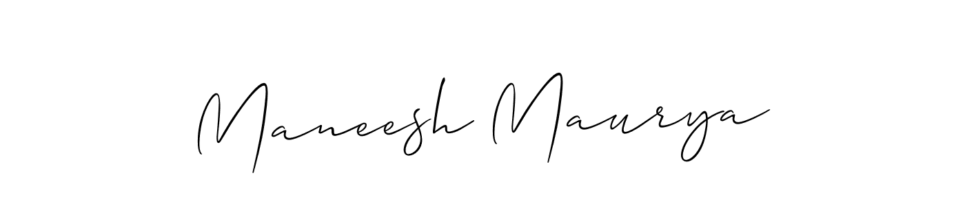 Allison_Script is a professional signature style that is perfect for those who want to add a touch of class to their signature. It is also a great choice for those who want to make their signature more unique. Get Maneesh Maurya name to fancy signature for free. Maneesh Maurya signature style 2 images and pictures png