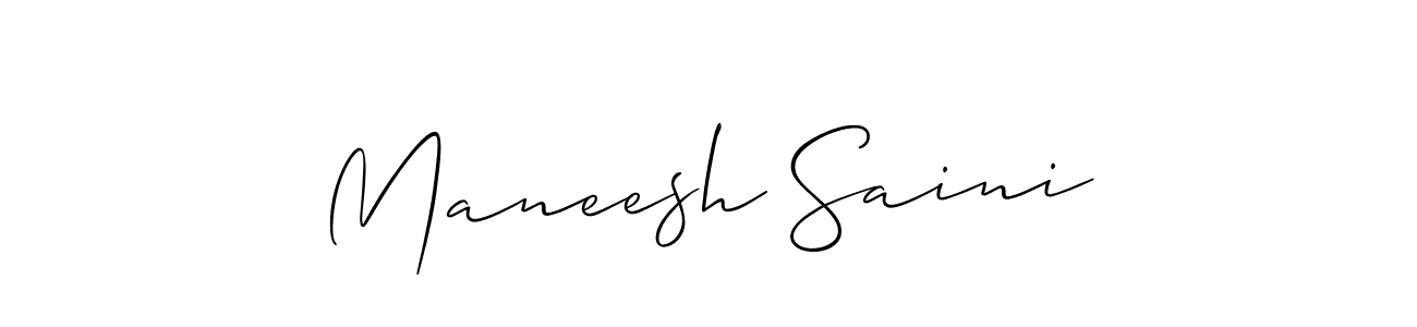 Make a short Maneesh Saini signature style. Manage your documents anywhere anytime using Allison_Script. Create and add eSignatures, submit forms, share and send files easily. Maneesh Saini signature style 2 images and pictures png