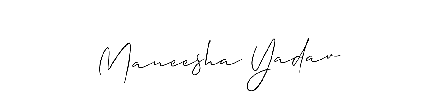 This is the best signature style for the Maneesha Yadav name. Also you like these signature font (Allison_Script). Mix name signature. Maneesha Yadav signature style 2 images and pictures png