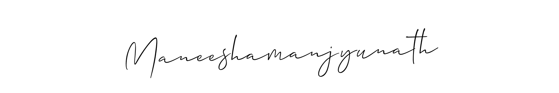 Allison_Script is a professional signature style that is perfect for those who want to add a touch of class to their signature. It is also a great choice for those who want to make their signature more unique. Get Maneeshamanjyunath name to fancy signature for free. Maneeshamanjyunath signature style 2 images and pictures png