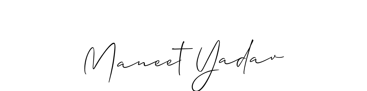 You should practise on your own different ways (Allison_Script) to write your name (Maneet Yadav) in signature. don't let someone else do it for you. Maneet Yadav signature style 2 images and pictures png