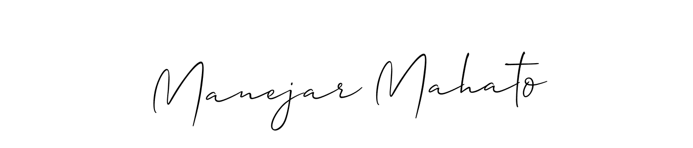 Allison_Script is a professional signature style that is perfect for those who want to add a touch of class to their signature. It is also a great choice for those who want to make their signature more unique. Get Manejar Mahato name to fancy signature for free. Manejar Mahato signature style 2 images and pictures png