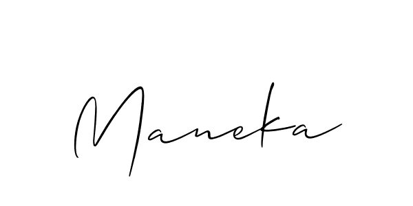 How to make Maneka signature? Allison_Script is a professional autograph style. Create handwritten signature for Maneka name. Maneka signature style 2 images and pictures png