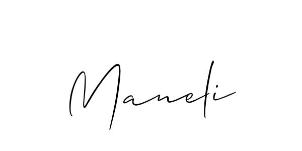 Use a signature maker to create a handwritten signature online. With this signature software, you can design (Allison_Script) your own signature for name Maneli. Maneli signature style 2 images and pictures png
