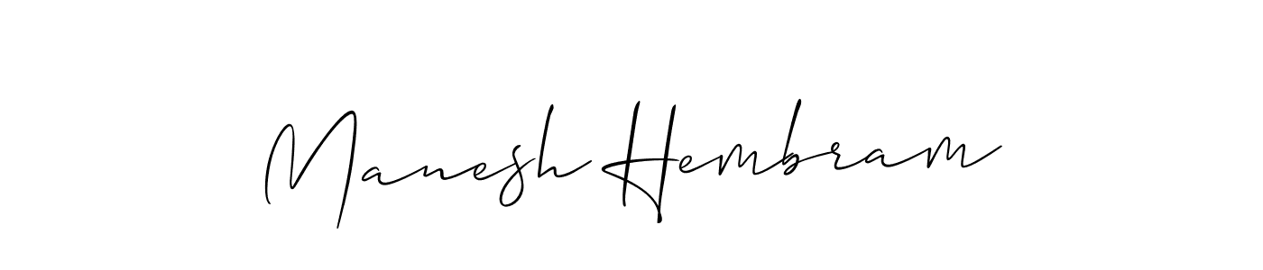 Also You can easily find your signature by using the search form. We will create Manesh Hembram name handwritten signature images for you free of cost using Allison_Script sign style. Manesh Hembram signature style 2 images and pictures png