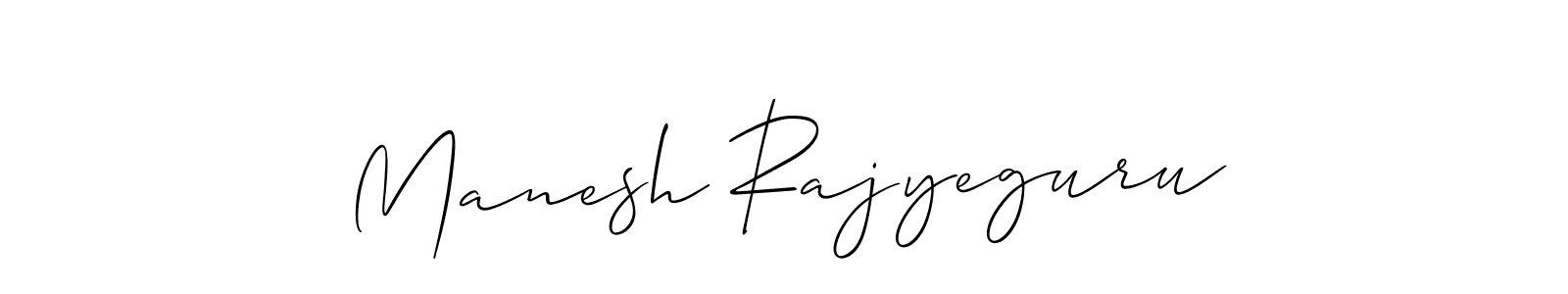 How to make Manesh Rajyeguru name signature. Use Allison_Script style for creating short signs online. This is the latest handwritten sign. Manesh Rajyeguru signature style 2 images and pictures png
