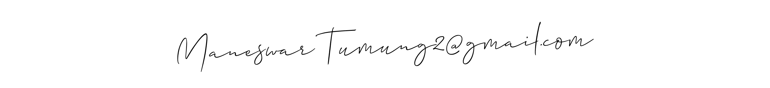 How to make Maneswar Tumung2@gmail.com name signature. Use Allison_Script style for creating short signs online. This is the latest handwritten sign. Maneswar Tumung2@gmail.com signature style 2 images and pictures png