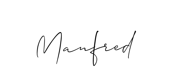 Create a beautiful signature design for name Manfred. With this signature (Allison_Script) fonts, you can make a handwritten signature for free. Manfred signature style 2 images and pictures png