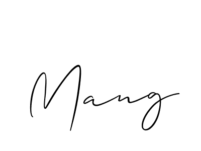 Design your own signature with our free online signature maker. With this signature software, you can create a handwritten (Allison_Script) signature for name Mang. Mang signature style 2 images and pictures png