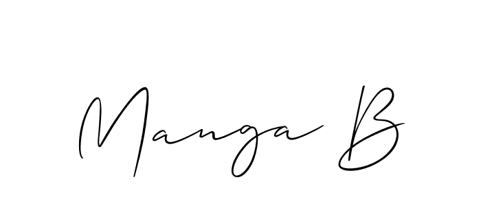 if you are searching for the best signature style for your name Manga B. so please give up your signature search. here we have designed multiple signature styles  using Allison_Script. Manga B signature style 2 images and pictures png