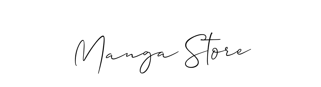 How to make Manga Store signature? Allison_Script is a professional autograph style. Create handwritten signature for Manga Store name. Manga Store signature style 2 images and pictures png