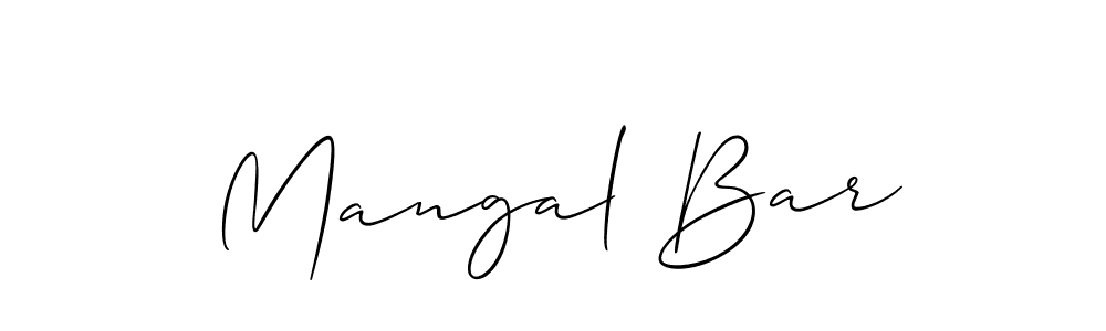 Use a signature maker to create a handwritten signature online. With this signature software, you can design (Allison_Script) your own signature for name Mangal Bar. Mangal Bar signature style 2 images and pictures png