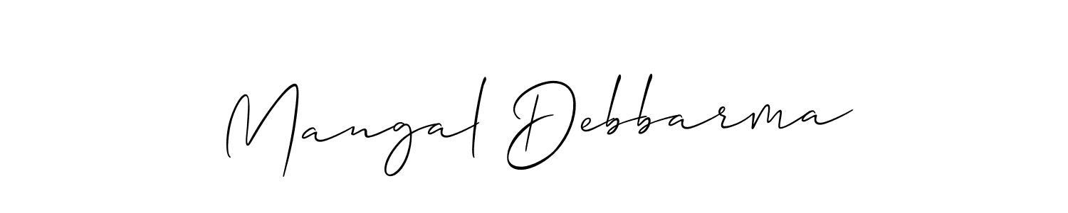 You should practise on your own different ways (Allison_Script) to write your name (Mangal Debbarma) in signature. don't let someone else do it for you. Mangal Debbarma signature style 2 images and pictures png