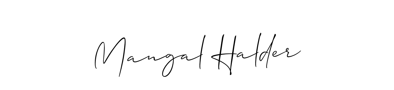 Also You can easily find your signature by using the search form. We will create Mangal Halder name handwritten signature images for you free of cost using Allison_Script sign style. Mangal Halder signature style 2 images and pictures png