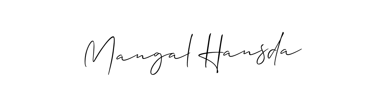 How to make Mangal Hansda signature? Allison_Script is a professional autograph style. Create handwritten signature for Mangal Hansda name. Mangal Hansda signature style 2 images and pictures png