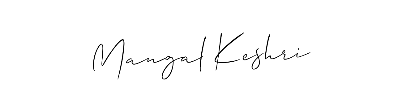 Make a beautiful signature design for name Mangal Keshri. With this signature (Allison_Script) style, you can create a handwritten signature for free. Mangal Keshri signature style 2 images and pictures png