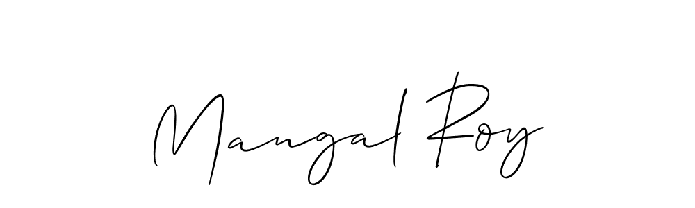 How to make Mangal Roy name signature. Use Allison_Script style for creating short signs online. This is the latest handwritten sign. Mangal Roy signature style 2 images and pictures png