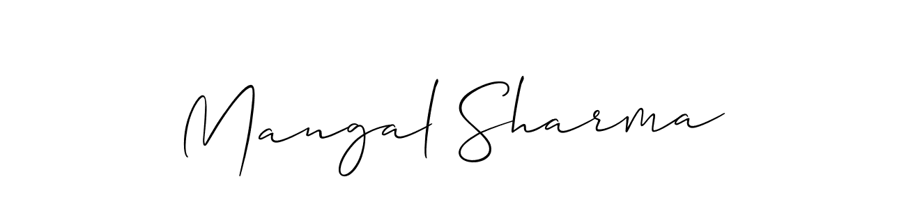 It looks lik you need a new signature style for name Mangal Sharma. Design unique handwritten (Allison_Script) signature with our free signature maker in just a few clicks. Mangal Sharma signature style 2 images and pictures png