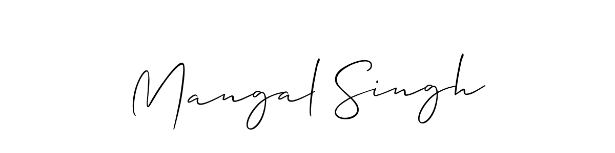 Make a beautiful signature design for name Mangal Singh. With this signature (Allison_Script) style, you can create a handwritten signature for free. Mangal Singh signature style 2 images and pictures png