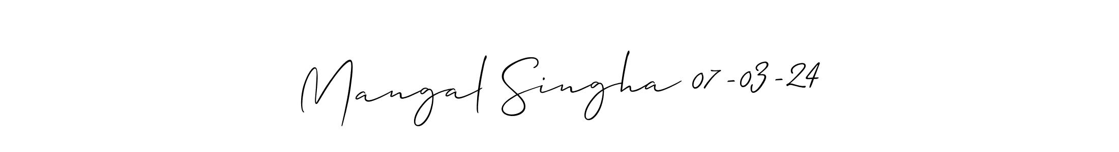 Design your own signature with our free online signature maker. With this signature software, you can create a handwritten (Allison_Script) signature for name Mangal Singha 07-03-24. Mangal Singha 07-03-24 signature style 2 images and pictures png