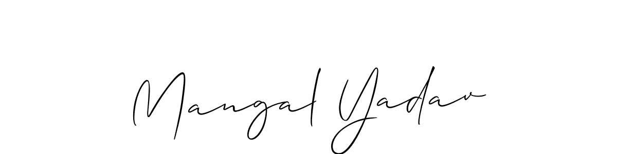 It looks lik you need a new signature style for name Mangal Yadav. Design unique handwritten (Allison_Script) signature with our free signature maker in just a few clicks. Mangal Yadav signature style 2 images and pictures png