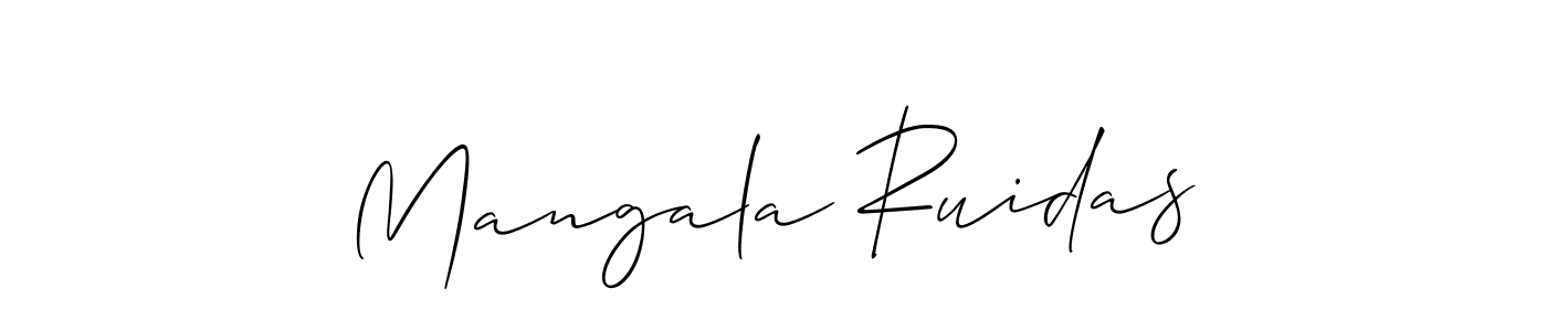How to make Mangala Ruidas name signature. Use Allison_Script style for creating short signs online. This is the latest handwritten sign. Mangala Ruidas signature style 2 images and pictures png