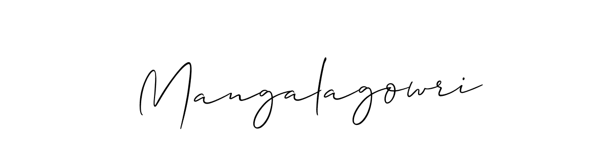 Create a beautiful signature design for name Mangalagowri. With this signature (Allison_Script) fonts, you can make a handwritten signature for free. Mangalagowri signature style 2 images and pictures png