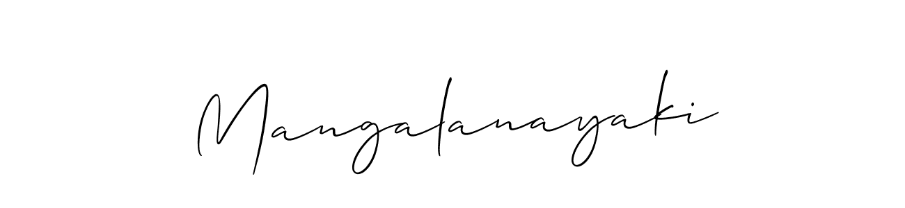 Use a signature maker to create a handwritten signature online. With this signature software, you can design (Allison_Script) your own signature for name Mangalanayaki. Mangalanayaki signature style 2 images and pictures png