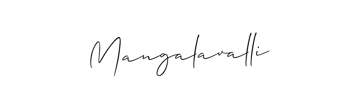 Use a signature maker to create a handwritten signature online. With this signature software, you can design (Allison_Script) your own signature for name Mangalavalli. Mangalavalli signature style 2 images and pictures png