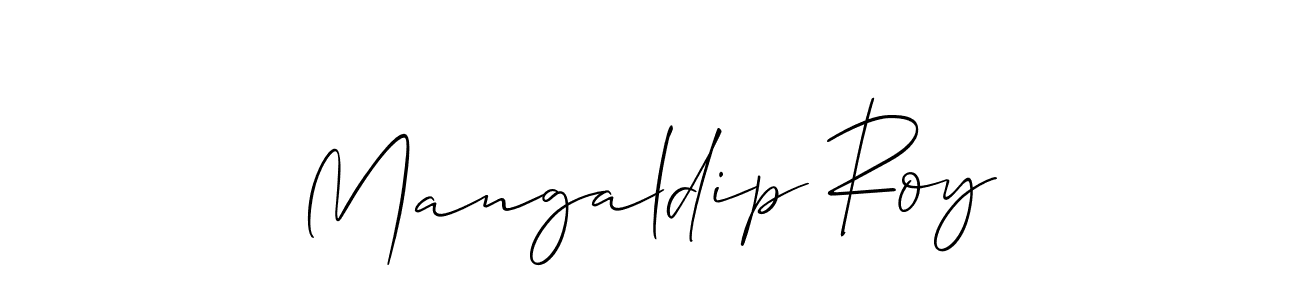 It looks lik you need a new signature style for name Mangaldip Roy. Design unique handwritten (Allison_Script) signature with our free signature maker in just a few clicks. Mangaldip Roy signature style 2 images and pictures png